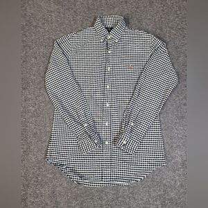 Polo Ralph Lauren Classic Fit Men Size S Long Sleeve Black White Gingham Oxford